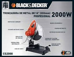 Tronzadora Metal 355mm 14 Profesional Black & Decker